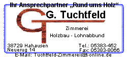 Tuchtfeld Holzbau Zimmerei Tischlerei Sgewerk Innenausbau Hahausen